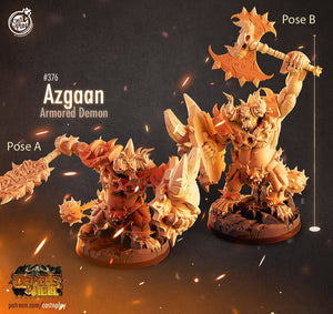 Azgaan Armored Demon - 28mm or 32mm Miniatures