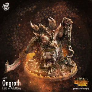 Ongroth Lord of Gluttony Demon - 28mm or 32mm Miniatures