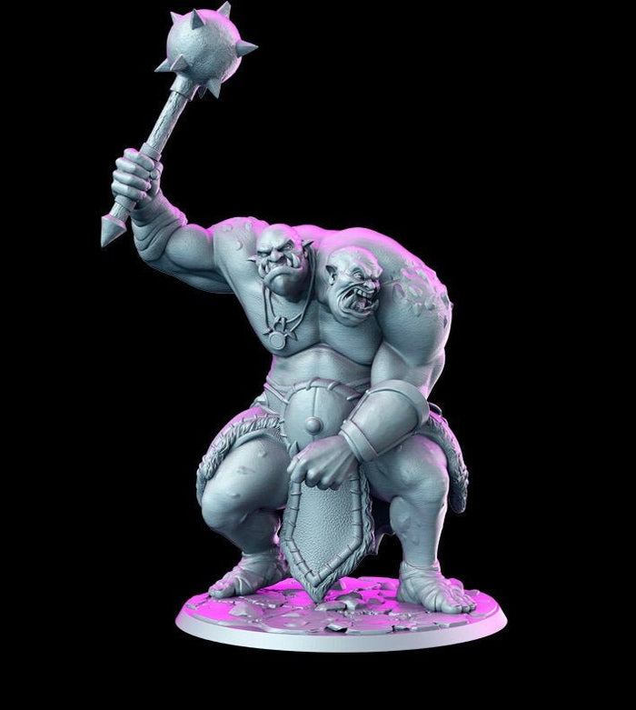 Ettin Giant 2-Headed Ogre Monster Figure