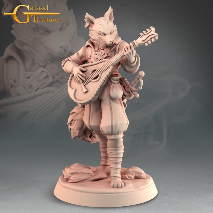 Kitsune Bard w/ Lyre - 28mm or 32mm Miniatures