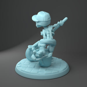 Moppy Cute Skeleton Janitor       Anime 28mm or 32mm Miniatures