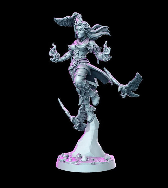 Genevieve Sorceress Wizard 28mm or 32mm Halloween or RPG Miniatures