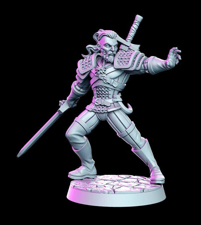 Ravhald of Giva Witcher Warlock 28mm or 32mm Halloween or RPG Miniatures