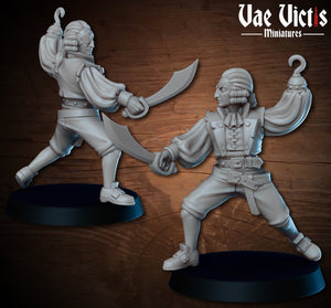Fancy Pirate Fighting 28mm or 32mm Miniatures