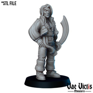 Elven Pirate 28mm or 32mm Miniatures