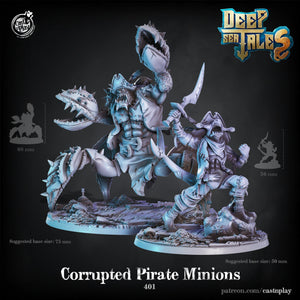 Corrupted Pirate Minions - 28mm or 32mm Halloween or RPG Miniatures