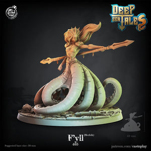 F'yll Squid Merfolk Cleric - 28mm or 32mm Miniatures