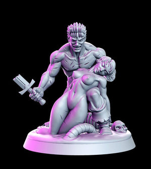 Berserker Garth "Guts" and Cleto NSFW - Age of Darkness -  28mm or 32mm Miniatures