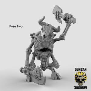 Undead Skeleton Minotaur Monster 28mm or 32mm Miniatures
