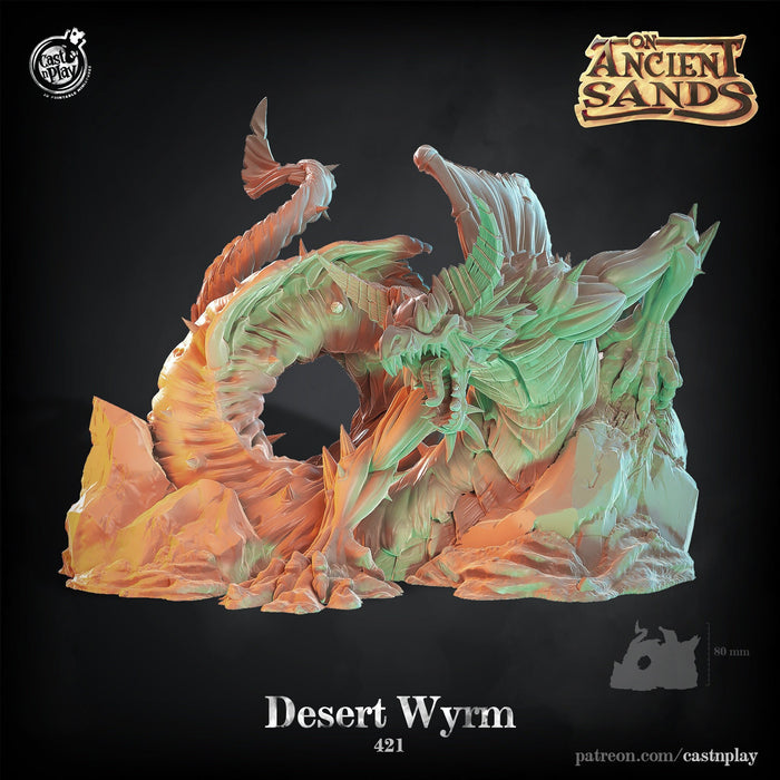 Desert Wyrm Dragon Monster - 28mm or 32mm Miniatures