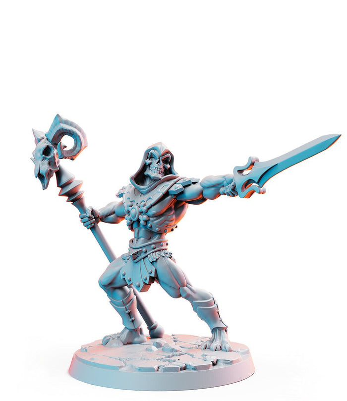 Skulldor Skeletal Villain - 2 Poses - 28mm or 32mm Miniatures