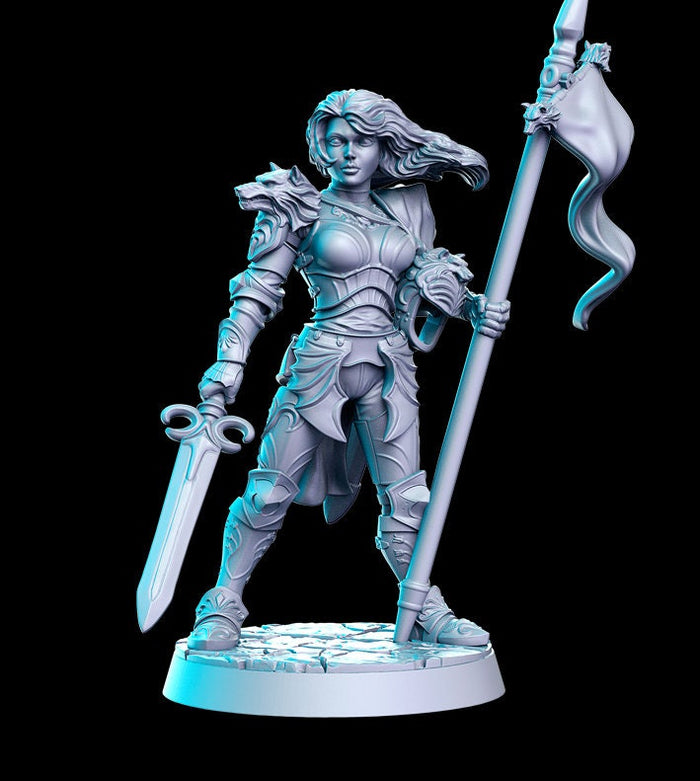 Brunhilda Hilde Female Knight 28mm or 32mm Miniatures