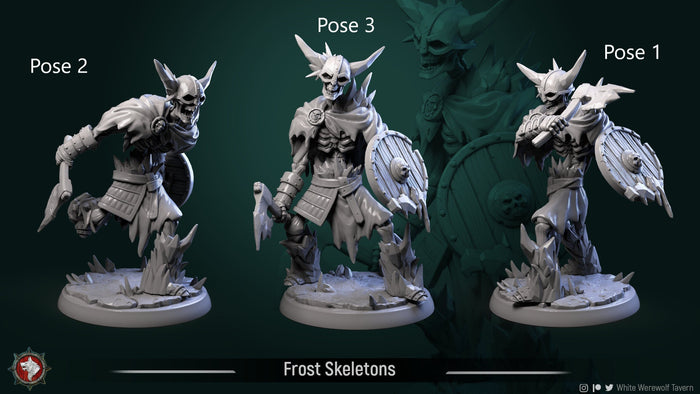 Frost Skeletons 28mm or 32mm Rime of the Frostmaiden Miniatures