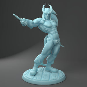 Styx the Sexy Male Tiefling Drummer            28mm or 32mm Miniatures