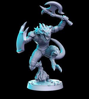 Saurian Lizardman Aeon Calcos Fighter 28mm or 32mm Miniatures