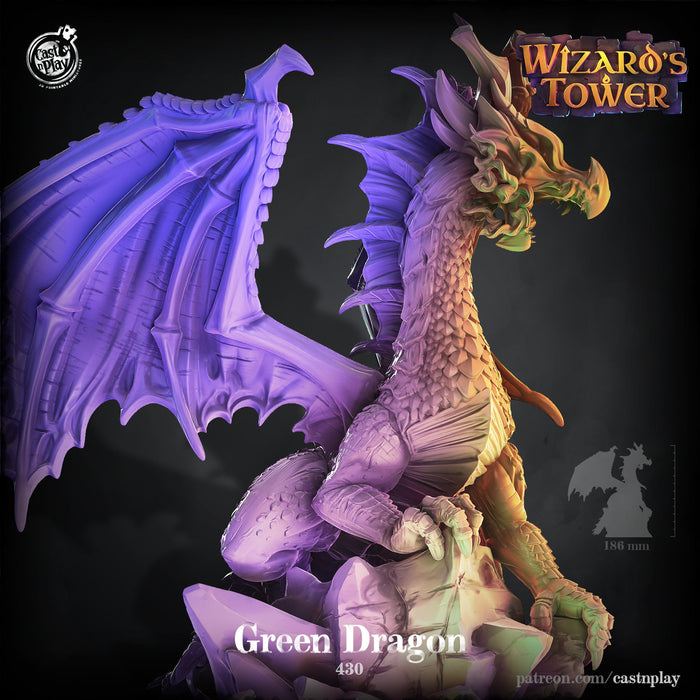 Gargantuan Green Dragon - 28mm or 32mm Miniatures