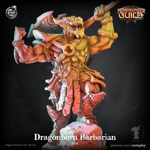 Dragonborn Barbarian - 28mm or 32mm Miniatures