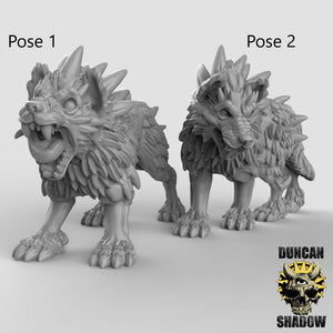 Large Dire Wolf Monster 28mm or 32mm Miniatures