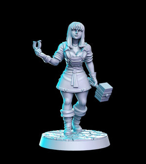 Branda Female Blacksmith NPC Peasant  28mm or 32mm Miniatures