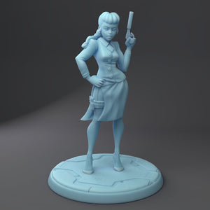 Rachelle the Sexy Pinup Spy    Synthwave 28mm or 32mm Miniatures