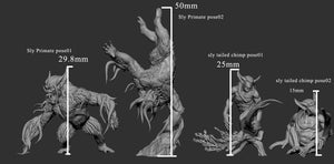 Sly Primates and Sly Tailed Chimps Poke Master! Miniatures