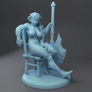 Millie the Merc SFW and NSFW (Nude)  Tavern Playset 28mm, 32mm, or 54mm Scale Miniatures