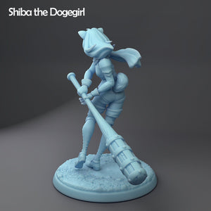 Shiba Dogegirl, Catgirl, or Rabbitgirl D&D Resin 28mm or 32mm Miniatures
