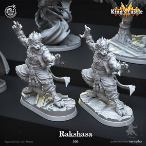 Rakshasa & Tabaxi Monk Figures - 28mm or 32mm Miniatures