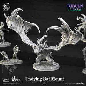 Undying Bat Mount Giant Zombie Bat - Halloween or RPG Miniatures