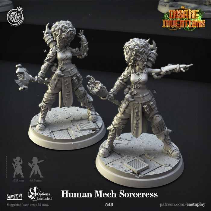 Human Mech Sorceress - 28mm or 32mm Miniatures