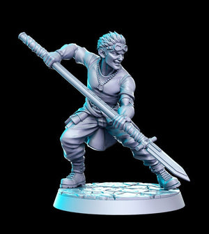 Gharr Spear Fighter - JRPG vol.6 - 28mm or 32mm Miniatures