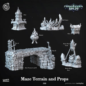 Forgotten Maze Terrain - 28mm or 32mm Miniatures