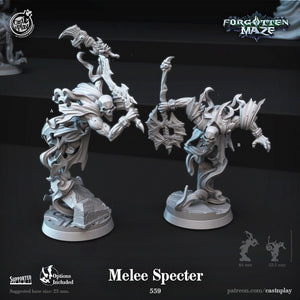 Melee Specter Undead Minis - 28mm or 32mm Halloween or RPG Miniatures