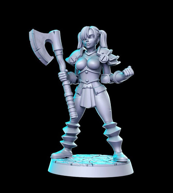 Female Chaos Knight 4 - Heroine Quest 2 - 28mm or 32mm Miniature