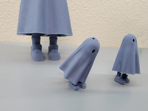 Awesome Halloween Ghost With Feet - Smooth Resin Printed Spooky Decoration or Keychain - Feet Hide Inside!