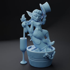 New Years Goblin Pinup Girl - 28mm, 32mm, or 54mm Miniatures