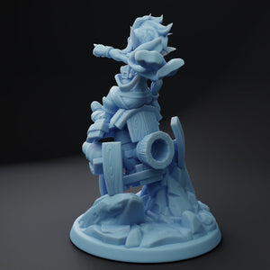 Goldie Goblin Artificer w/ Turret - 28mm, 32mm, or 54mm Miniatures